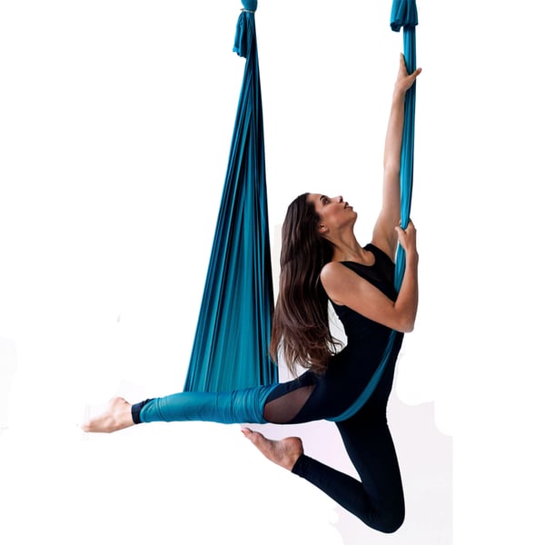 Aerial Yoga Hængekøje, 5x2,8 m, Grøn, Nylonstof
