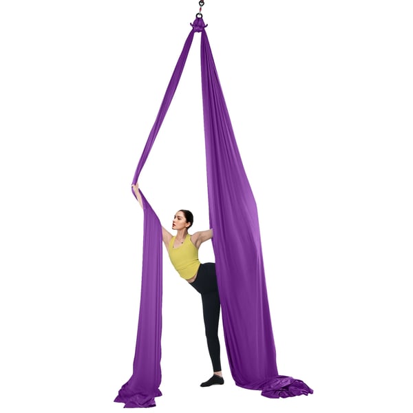 Aerial Yoga Hængekøje Sæt, 8x2,8 m, Lilla, Nylonstof