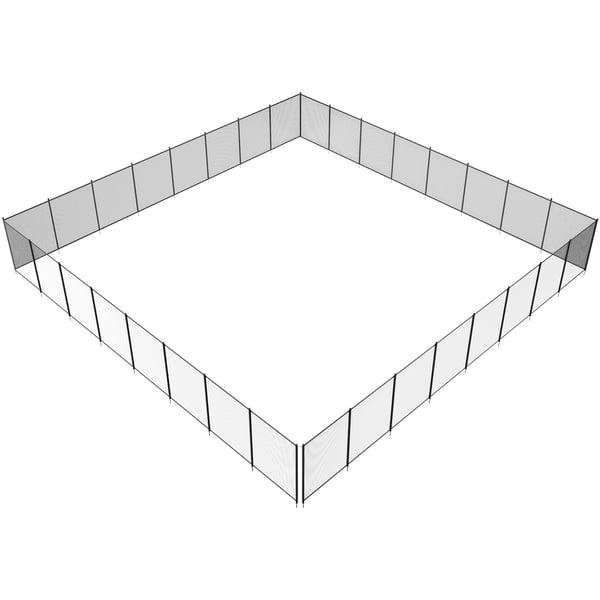 Uima-altaan aita, 1,21x29,26 m, musta, irrotettava Teslin PVC-verkko