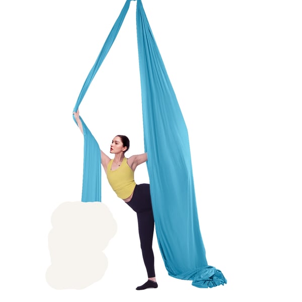 Aerial Yoga Hängmatta, 5x2,8 m, Blå, Nylonväv