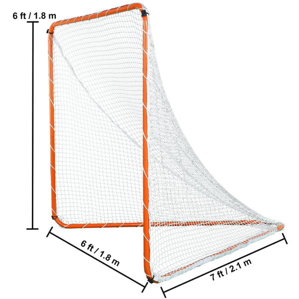 Lacrosse-maali, 182.8x182.8x205 cm, oranssi, teräsrunko