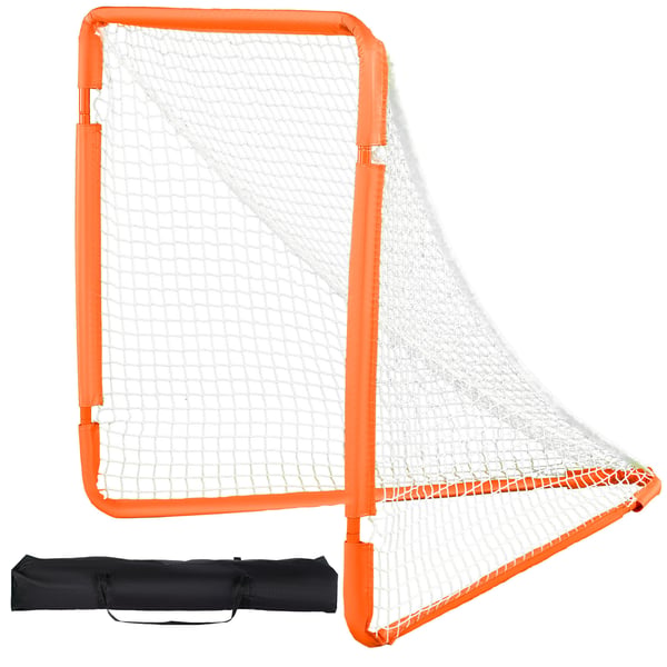 Lacrosse-maali, 128x125x131 cm, oranssi, taitettava rautarunko