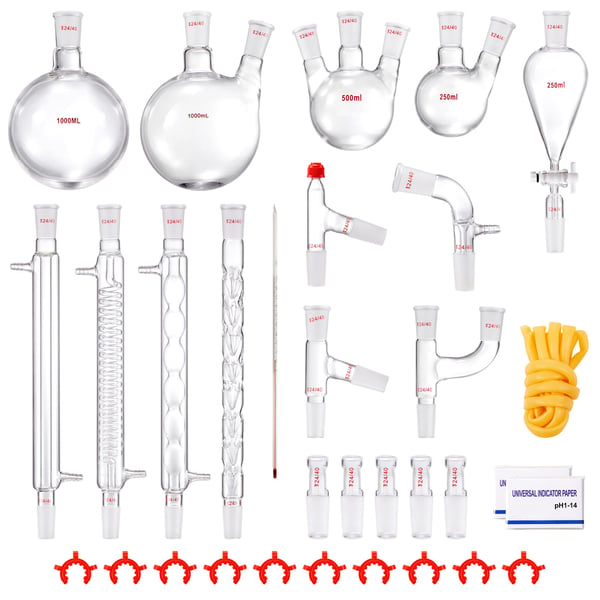 Destillationssats, 1000ml 32-delars glasset, laboratorieutrustning