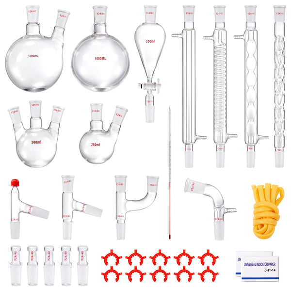 Destillationssats, 1000ml 32-delars glasset, laboratorieutrustning