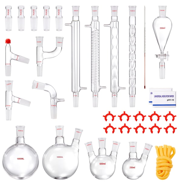 Destillationssats, 1000ml 32-delars glasset, laboratorieutrustning