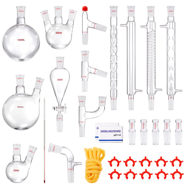 Destillationssats, 1000ml 32-delars glasset, laboratorieutrustning