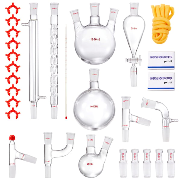 Destillationssats, 1000ml borosilikatglas eterisk olja apparat, laboratorieutrustning