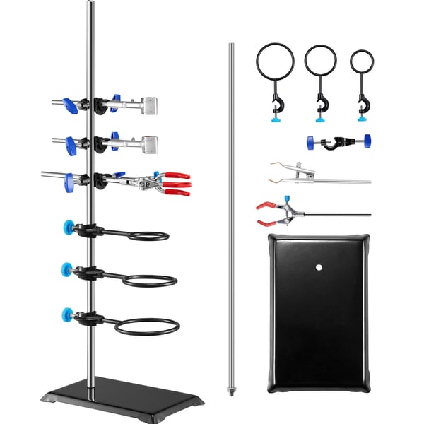 Labbställ Set, 59,9 cm stång, 21,1x13,5 cm bas, stål