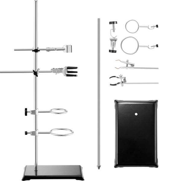 Labbstativ, 59,9 cm stång, 21,1x13,5 cm bas, stål, laboratoriestöd Labbstativ, 59,9 cm stång, 21,1x13,5 cm bas, stål, laboratoriestöd