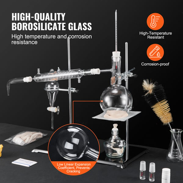 Eterisk oljedestillationskit 500ml 46x33x23 cm Glas
