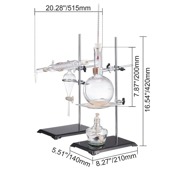Eterisk oljedestillationskit 500ml 46x33x23 cm Glas