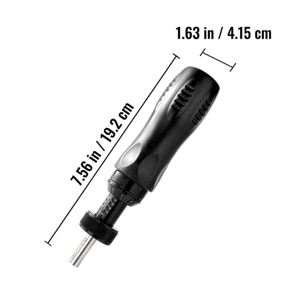 Vääntömomenttiruuvimeisseli, säädettävä, 1/4", 1.1-7.9 N·m, alumiiniseos