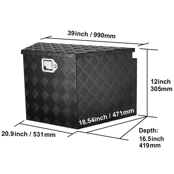 Trailer næsekasse, 99,1x41,9x30,5 cm, aluminium opbevaring