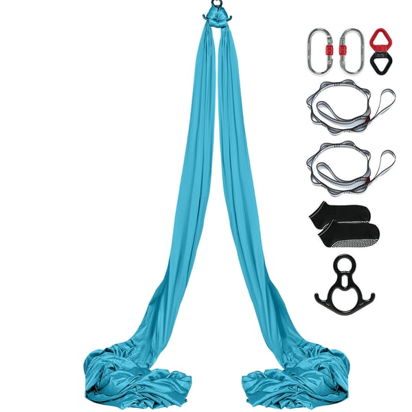 Aerial Yoga Hængekøje, 10x2,8 m, Blå, Nylonstof Aerial Yoga Hængekøje, 10x2,8 m, Blå, Nylonstof