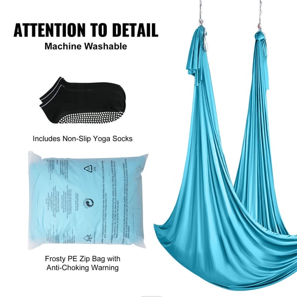 Aerial Yoga Hængekøje, 10x2,8 m, Blå, Nylonstof