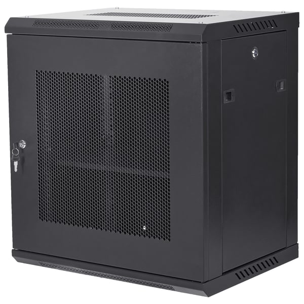Serverkabinet, 12U vægmonteret, 64x45x60 cm, sort, kabinet