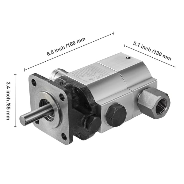 Hydraulinen halkomakoneen pumppu, 13GPM 2-vaiheinen 3000 PSI, 13x8.5x16.6 cm, alumiini