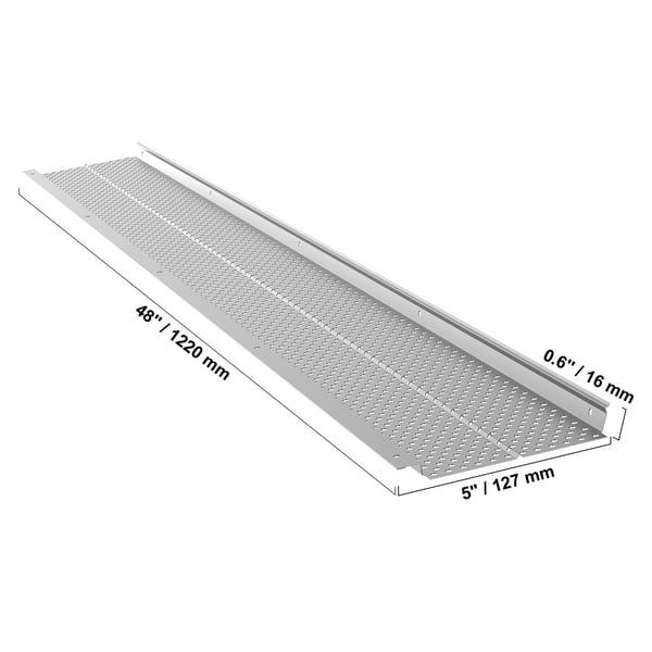 Rännkorg, Aluminiumnät för löv, 122x12.7x1.6 cm, Silver, Gör-det-själv skydd