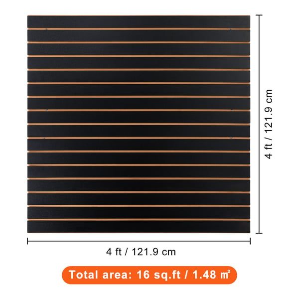 Slatwall-paneler, 121,9x60,96 cm, Svart, Förvaring