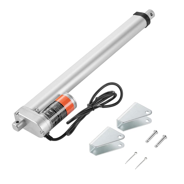Lineær aktuator, 30.5x7.5x4 cm, høj belastning, 12V, IP54, aluminium