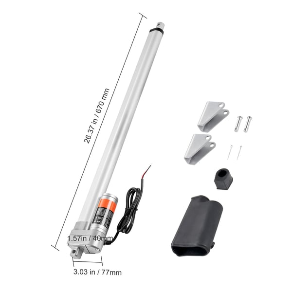 Lineaarinen toimilaite, 20x3.03x1.57 in, vedenpitävä IP65, alumiini