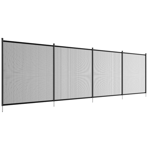 Uima-altaan aita, 1,2x3,7 m, musta, irrotettava Teslin PVC-verkko