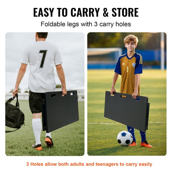 Fodbold Rebounder Board, 114,3x45,7 cm, Sammenklappelig HDPE, Træningsudstyr