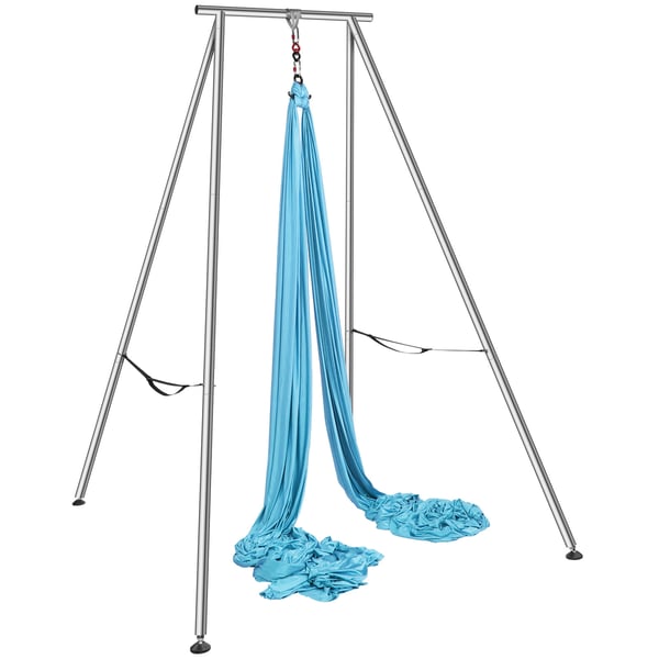 Aerial Yoga-ställning och hängmatta, 253x192x295 cm, Blå, Stål