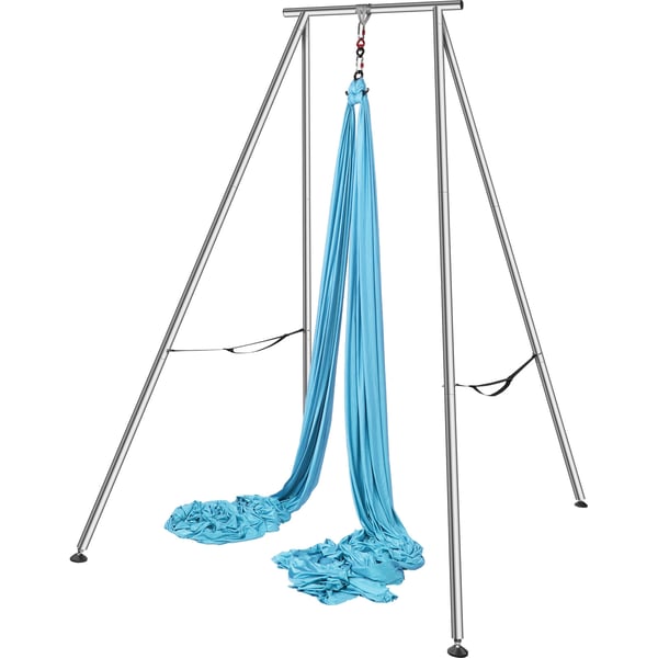 Aerial Yoga-ställning och hängmatta, 253x192x295 cm, Blå, Stål