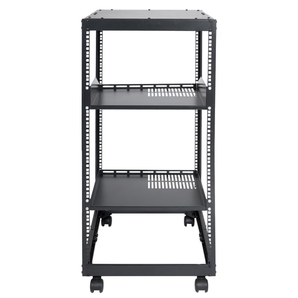 Server Rack, 20U Åben Ramme, 58,5x101,6 cm, Sort, Justerbar Dybde