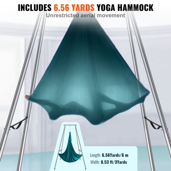 Aerial Yoga Ramme og Hængekøje, 253x192x295 cm, Grøn, Stål
