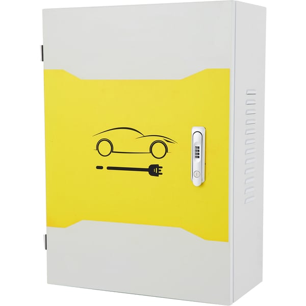 Opladningsstation boks, 70x50x25 cm, Hvid, Stålkonstruktion