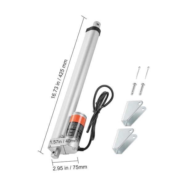 Lineær aktuator 30,5x7,5x4 cm høj hastighed IP54 beskyttelse, aluminium