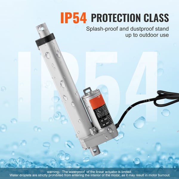 Lineaarinen toimilaite 12V, 15.2x0.5 cm, suuri kuormitus, IP54, alumiini