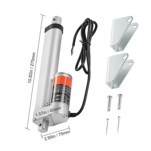 Lineaarinen toimilaite 12V, 15.2x0.5 cm, suuri kuormitus, IP54, alumiini