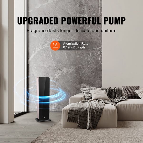 Duftmaskine, 950 ml Bluetooth koldlufts-diffuser, 19,5x15x58,5 cm, gulvstående, aromaterapi