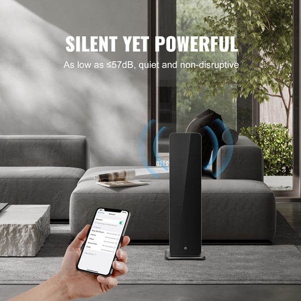 Duftmaskine, 950 ml Bluetooth koldlufts-diffuser, 19,5x15x58,5 cm, gulvstående, aromaterapi