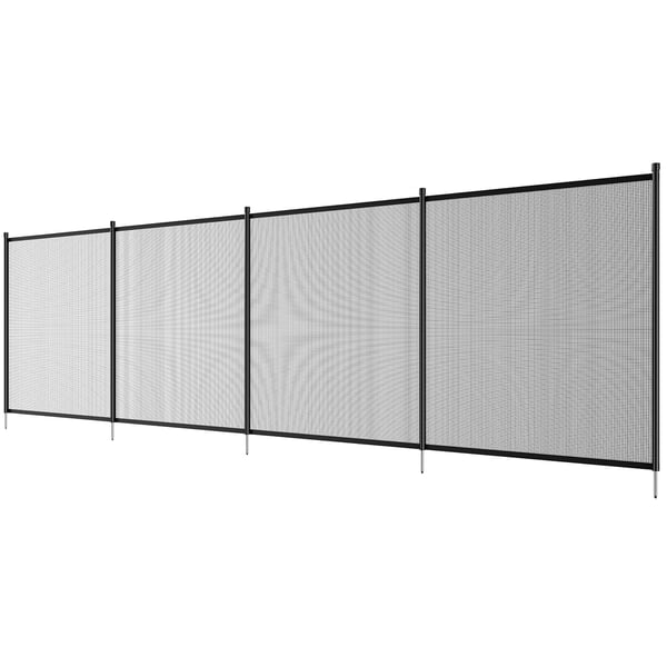 Poolstängsel, 121x1463 cm, Svart, Avtagbart nät