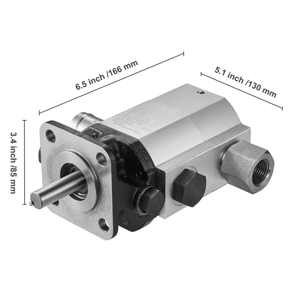 Hydraulisk vedklyvningspump, 130x85x166 mm, aluminium
