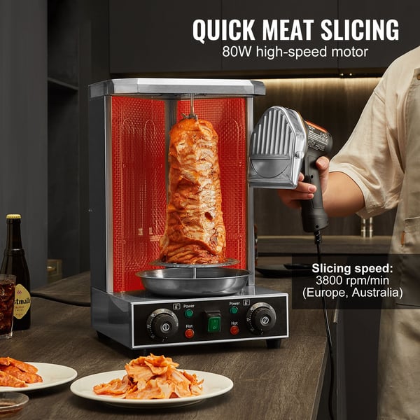 Elektrisk shawarmakniv, 19x13x19 cm, rustfrit stål