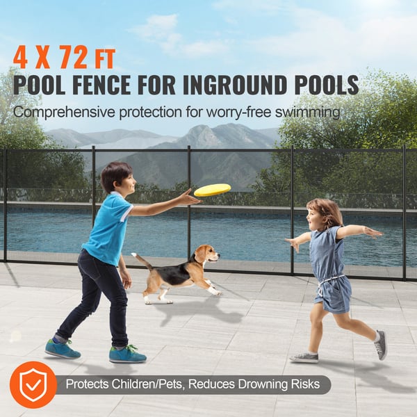 Poolstängsel, 1,2x21,9 m, Svart, Avtagbart Teslin PVC-nät
