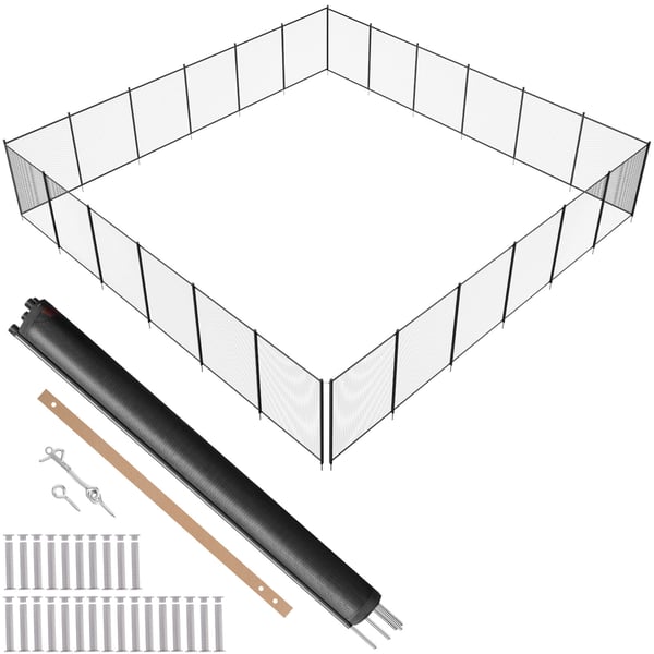 Poolstängsel, 1,2x21,9 m, Svart, Avtagbart Teslin PVC-nät