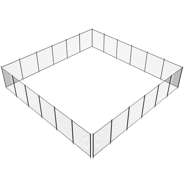 Poolstängsel, 1,2x21,9 m, Svart, Avtagbart Teslin PVC-nät