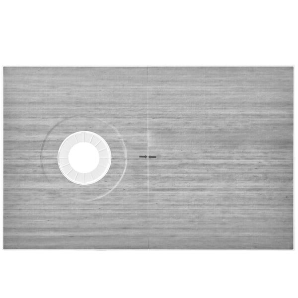 Duschkar-kit, 152.4x96.5x2.8 cm, Offset-avlopp, Vattentät, EPS