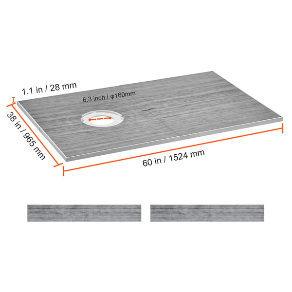 Duschkar-kit, 152.4x96.5x2.8 cm, Offset-avlopp, Vattentät, EPS