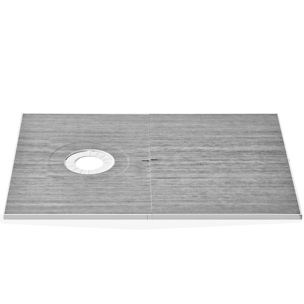 Duschkar-kit, 152.4x96.5x2.8 cm, Offset-avlopp, Vattentät, EPS