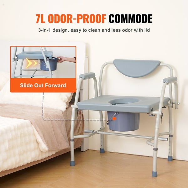 Commode stol, justerbar højde, 47x59x6 cm, stål