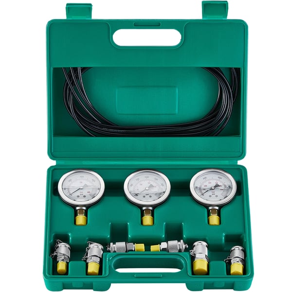 Hydrauliskt trycktestkit, 285x210x705 mm, 3 mätare, aluminiumstål