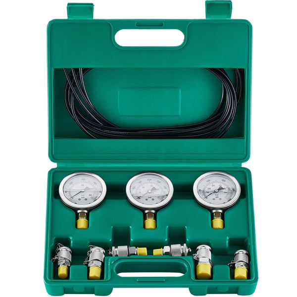 Hydrauliskt trycktestkit, 285x210x705 mm, 3 mätare, aluminiumstål
