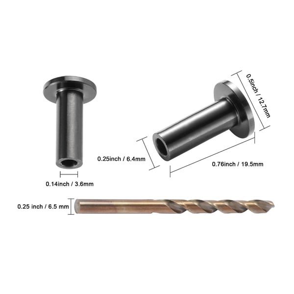 Skyddshylsor, 101-pack, 12.7x19.5 mm, svart, rostfritt stål